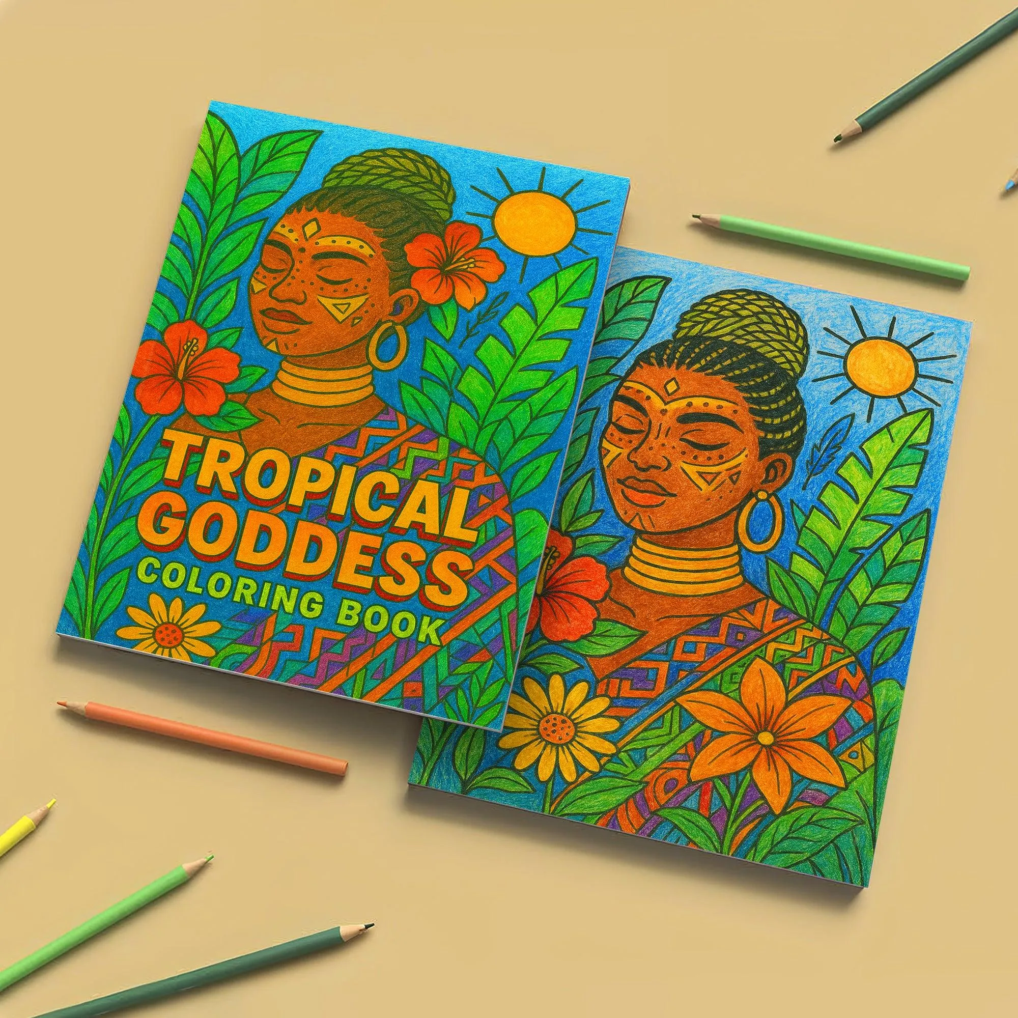 Tropical Goddess Coloring Pages – 48 Pages – Radiant, Relaxing, Feminine Energy – For Adults - image 5