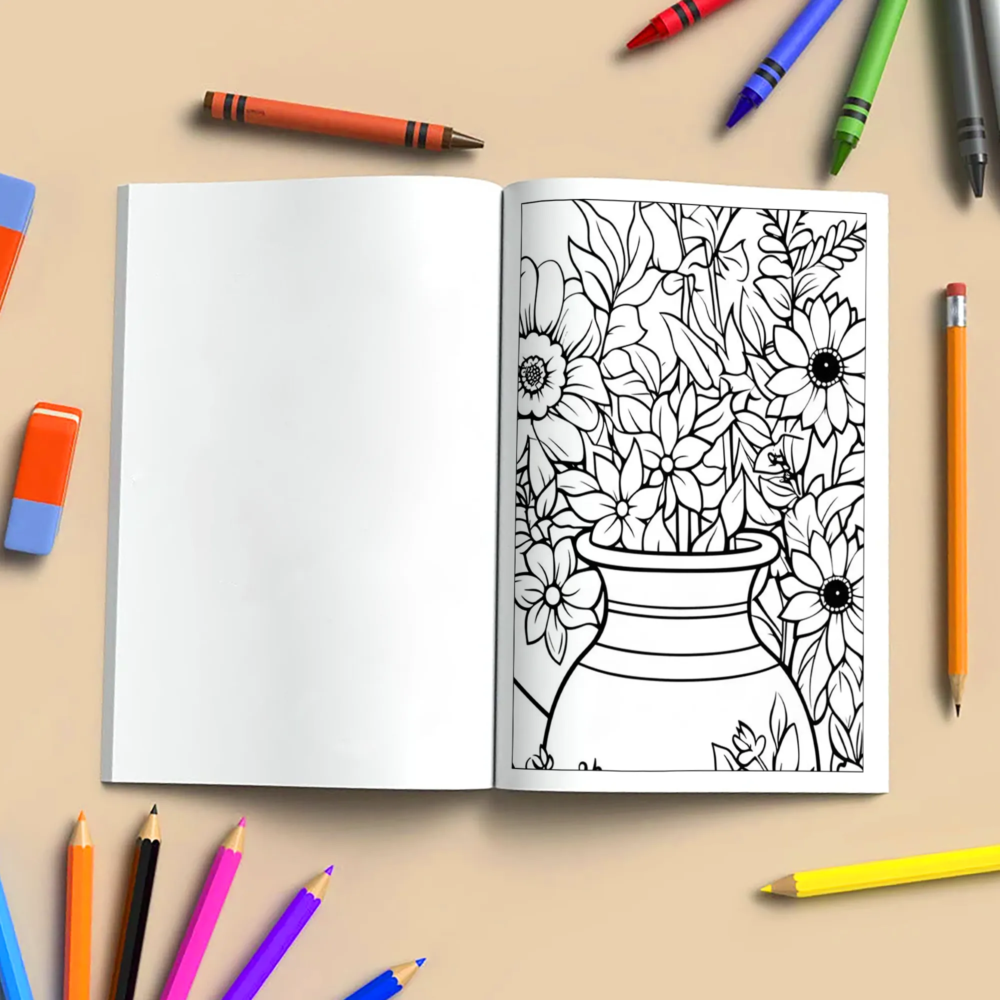 Potted Blooms – Flower Pot Coloring Pages – 48 Pages – Whimsical, Botanical, Easy-to-Color Designs – For Adults - image 4