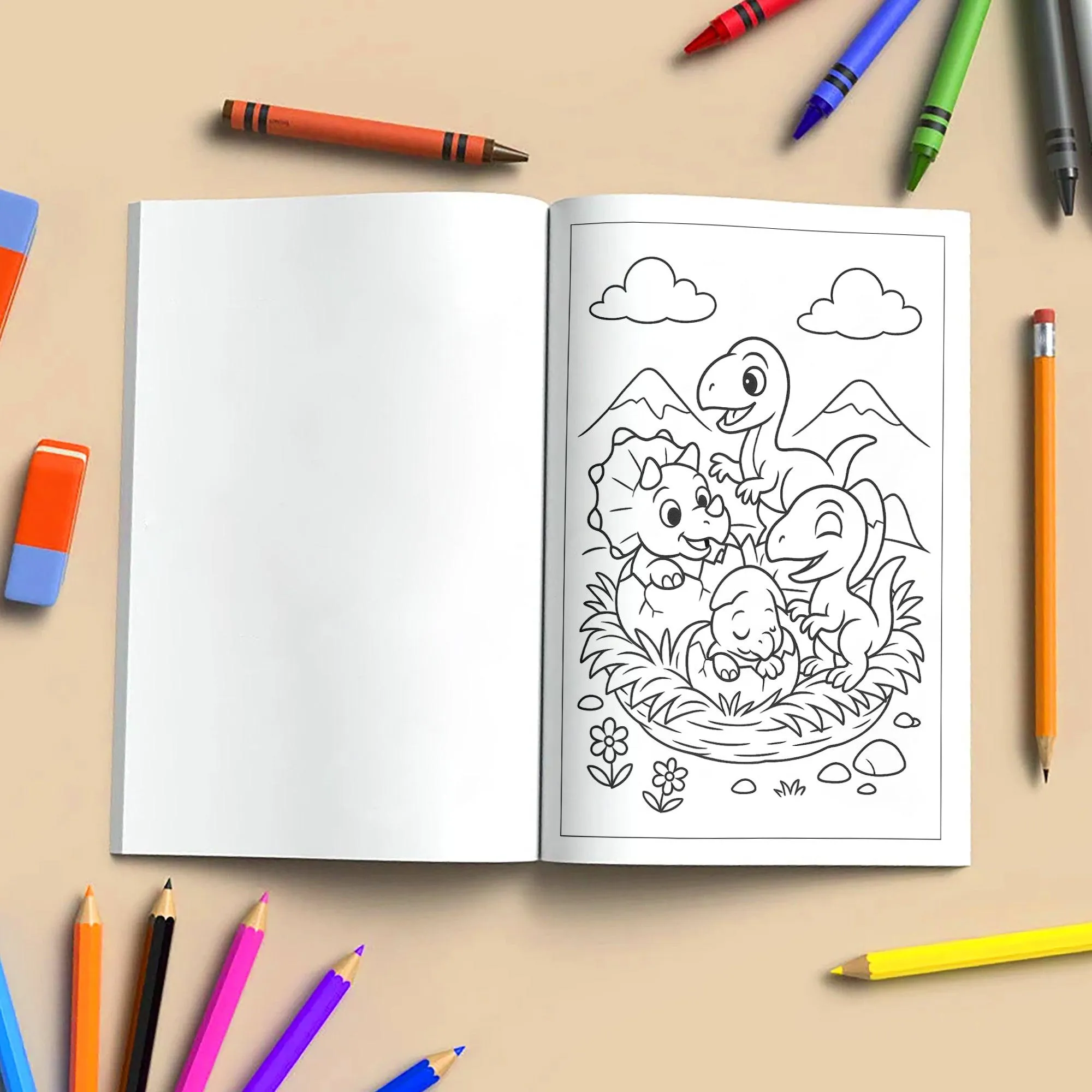 Baby Dino Adventures – Dinosaur Coloring Pages – 48 Pages – Cute, Playful, Prehistoric Fun – For Kids - image 5