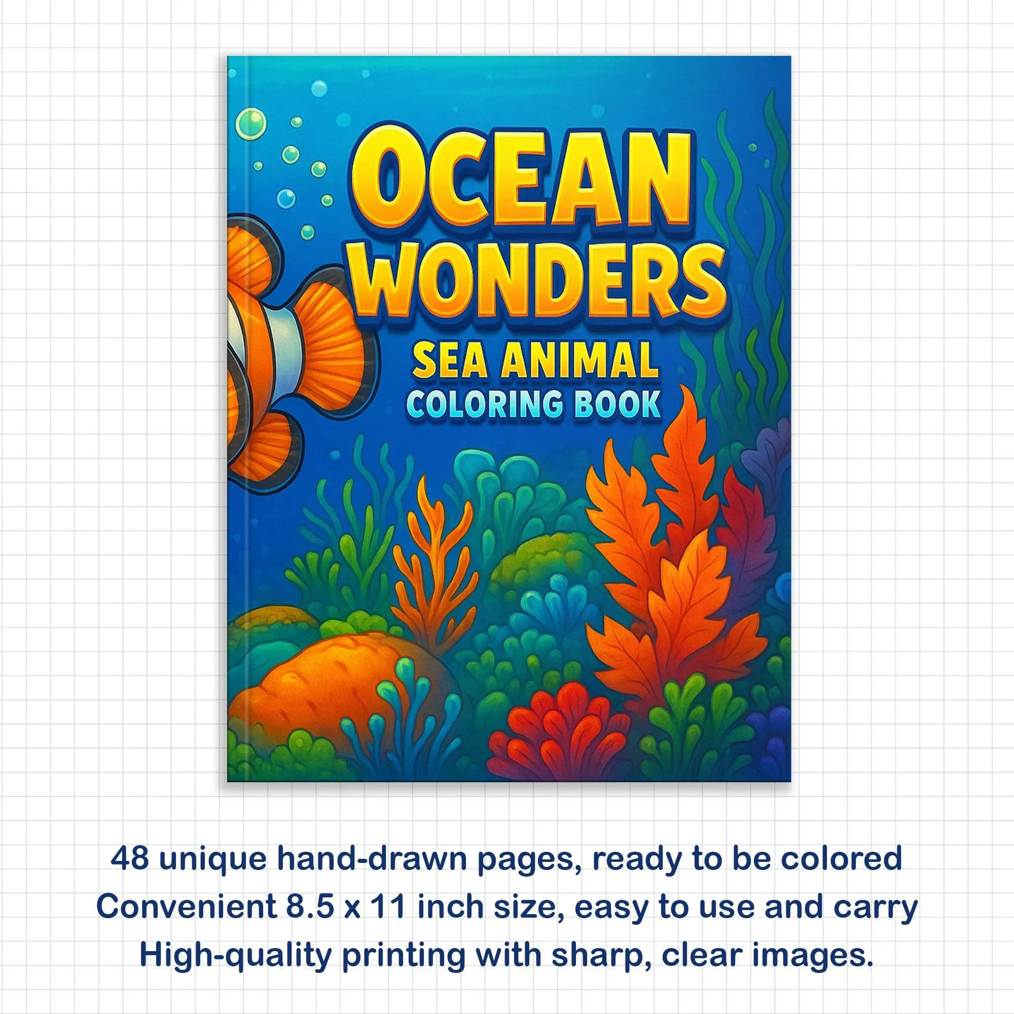 Ocean Wonders Coloring Pages – 48 Pages – Fun Sea Creatures – For Kids - image 2