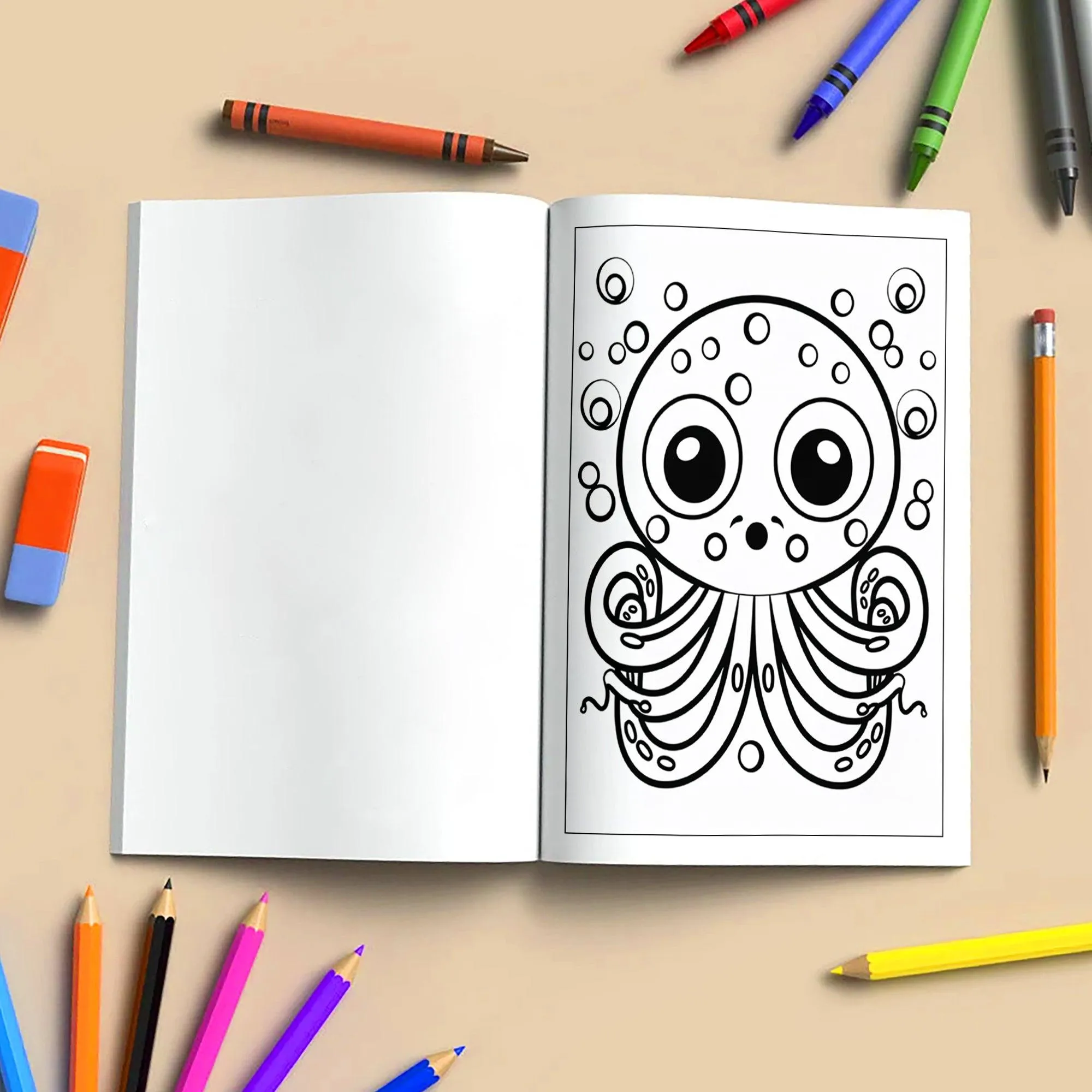 Ocean Adventures – Animal Coloring Pages – 48 Pages – Cute Sea Creatures, Bubbles, Underwater Fun – For Kids - image 4