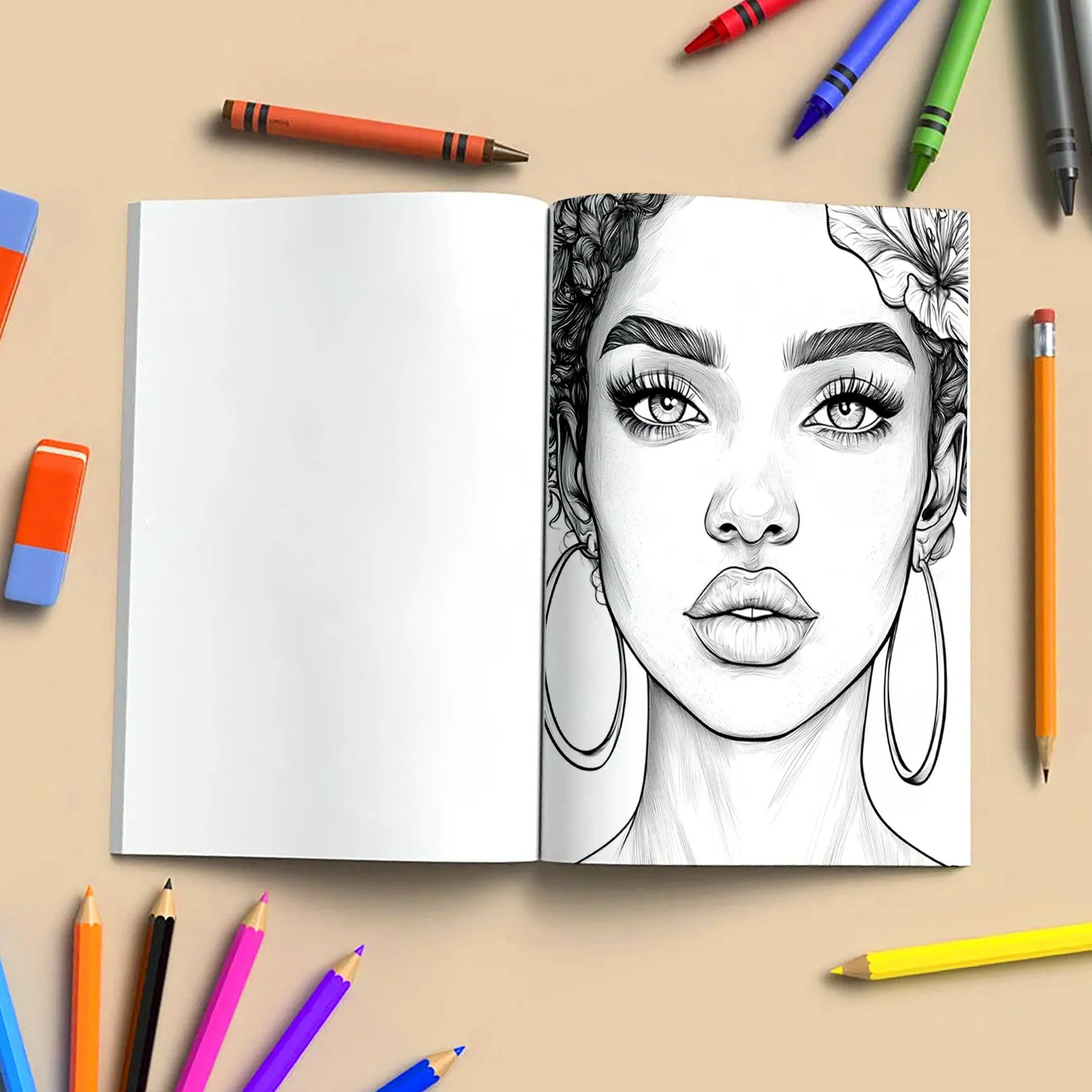 Queens of Color Coloring Pages – 48 Pages – Bold & Beautiful Black Girl Portraits – For Adults - image 4