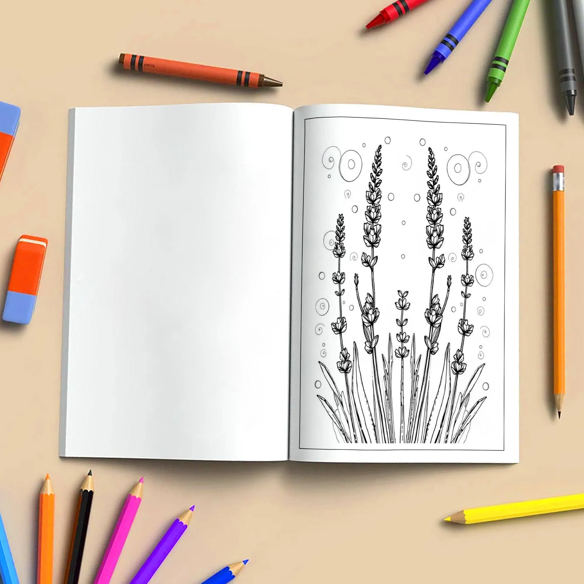 Serene Petal Patterns – Flower Coloring Pages – 48 Pages – Gentle Blooms with Elegant Waves, Circles & Light Motifs – For Adults - image 4