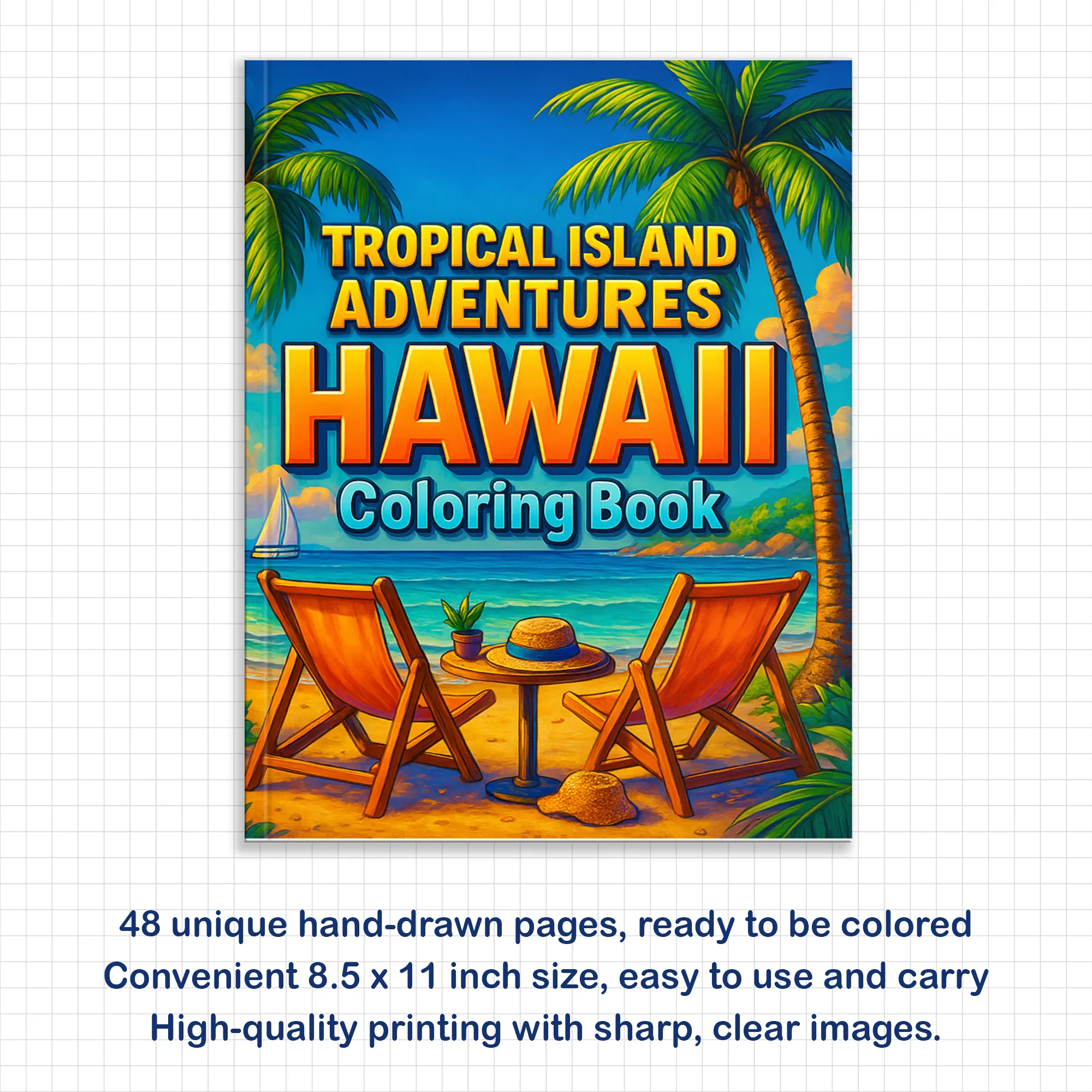 Tropical Island Adventures Hawaii Coloring Pages – 48 Cute Beach Activities for Kids - image 2
