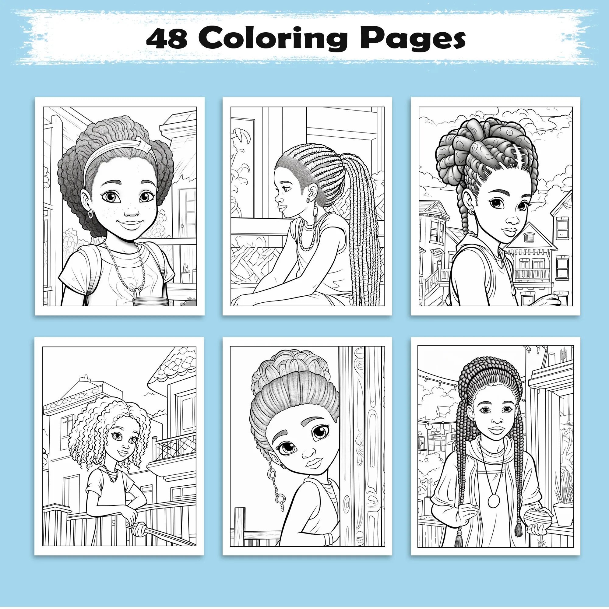 Melanin Magic – Black Girls Coloring Pages – 48 Pages – Bold, Graceful, Natural Beauty – For Adults - image 3