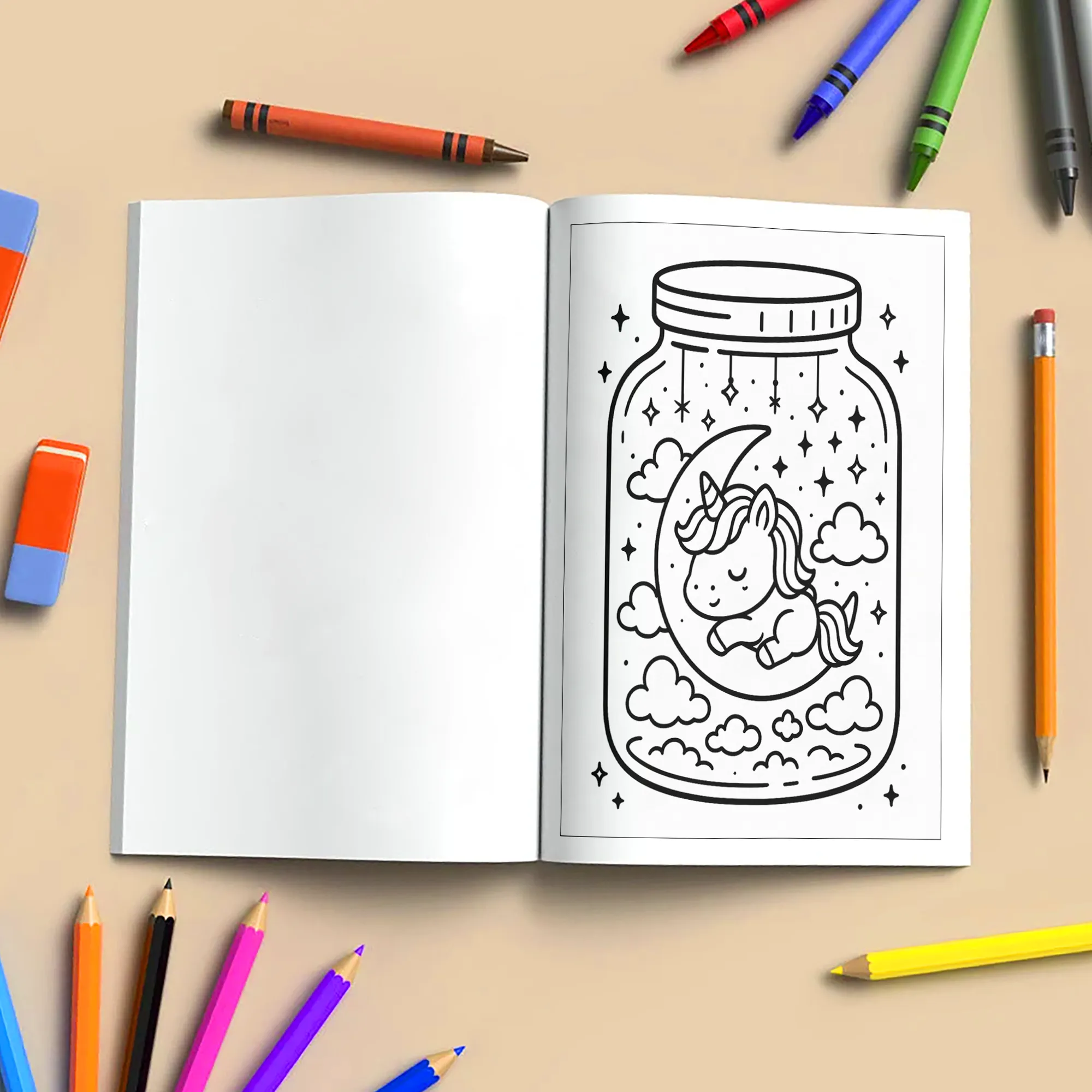 Kawaii Unicorn Coloring Book – Cute Magical Creatures in Glass Jars - image 5