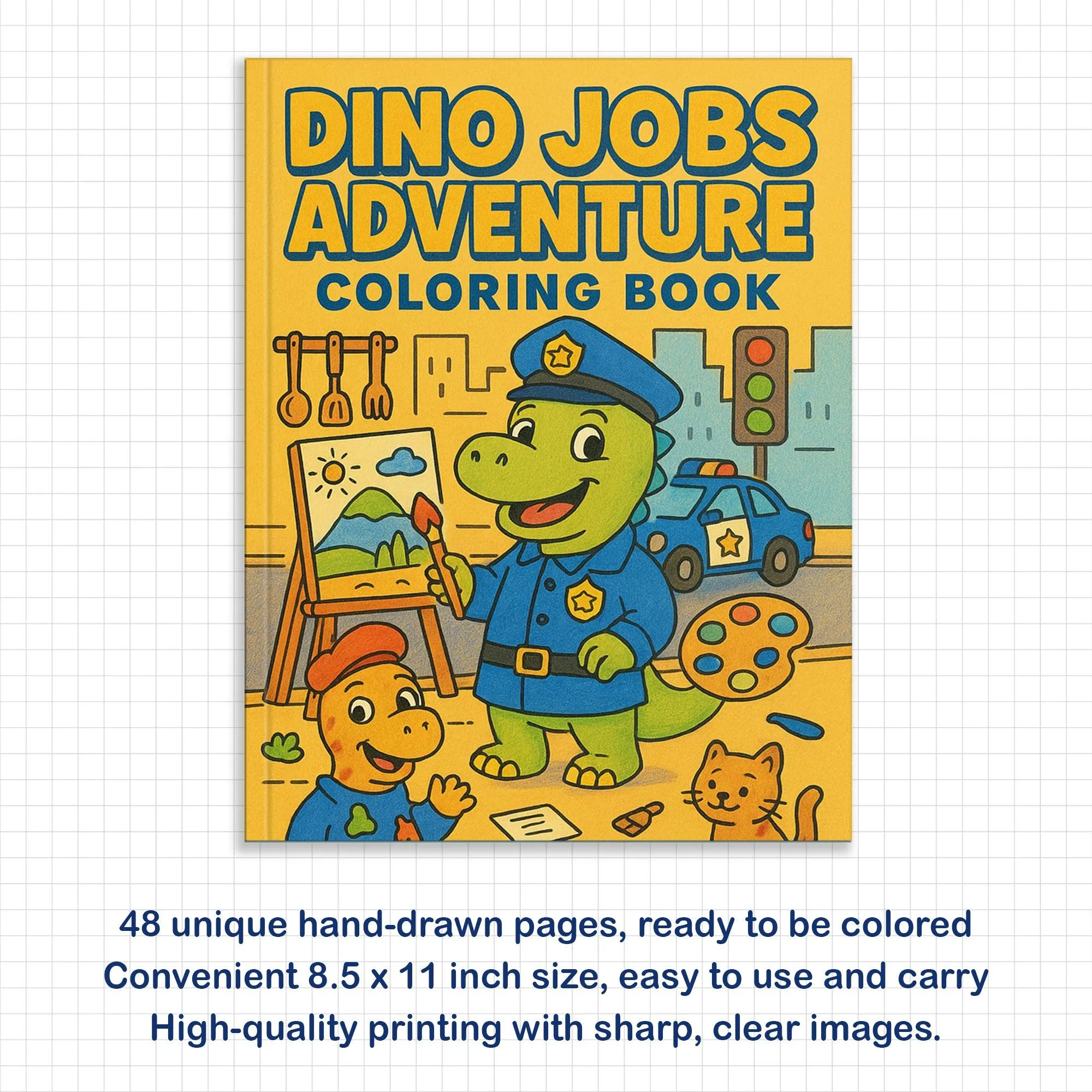 Dino Jobs Adventure Coloring Pages – 48 Pages – Funny, Imaginative, Career-Themed Scenes – For Kids - image 5