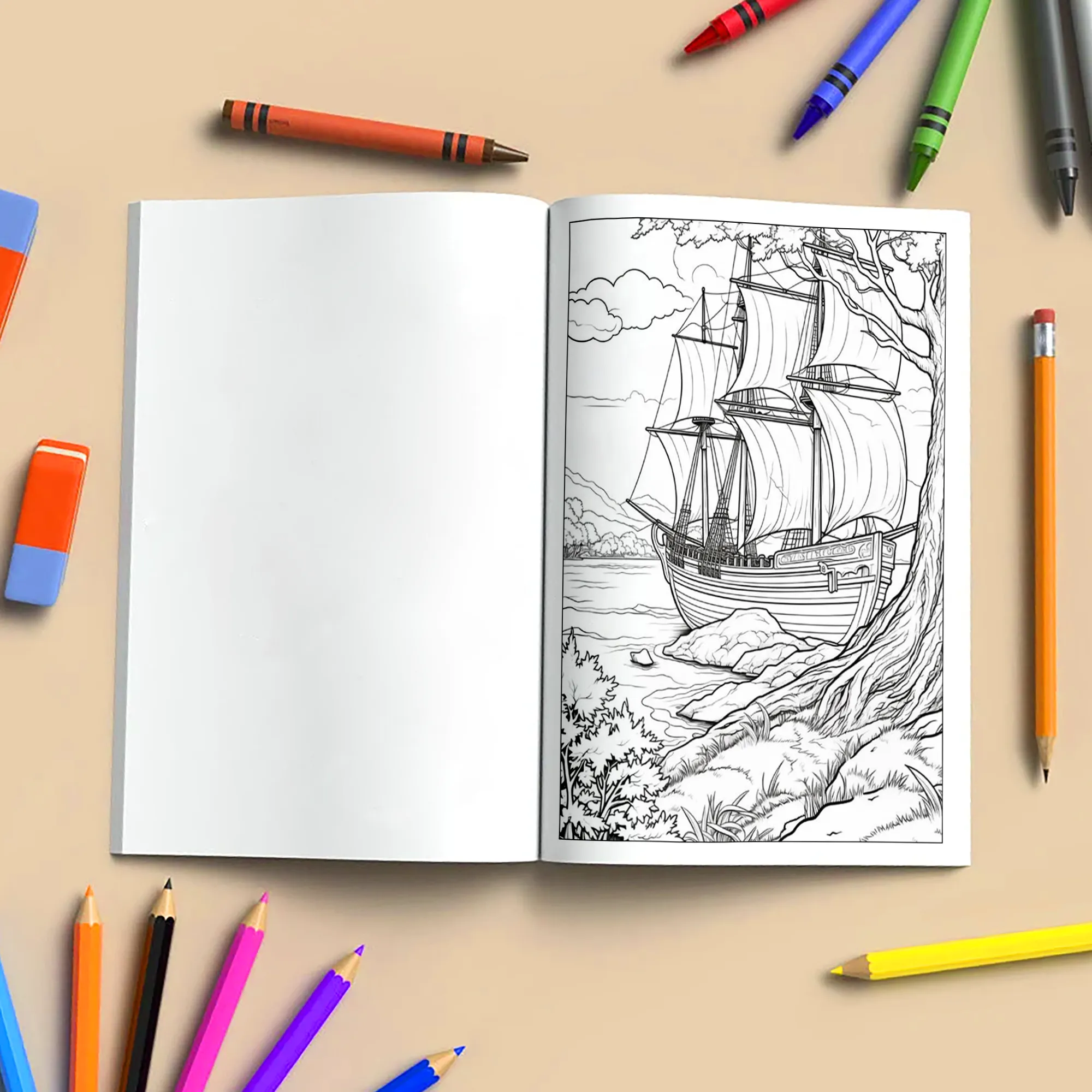 Sailing Hawaii Coloring Pages – 48 Tropical Ocean Scenes for Adults - image 4