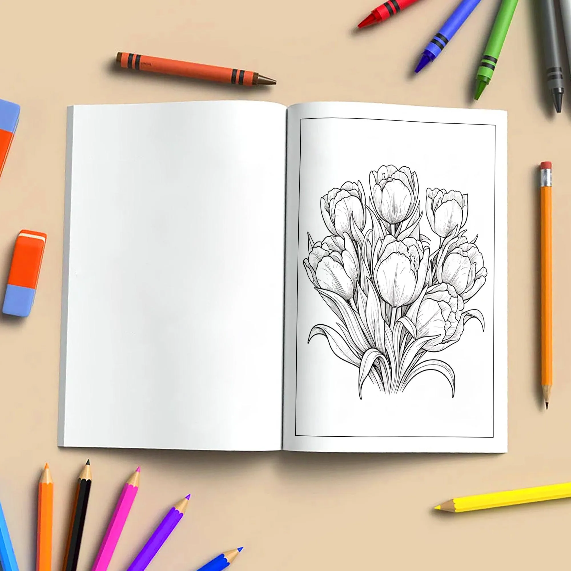Tulip Whispers Coloring Pages – 48 Relaxing Floral Illustrations for Adults - image 4