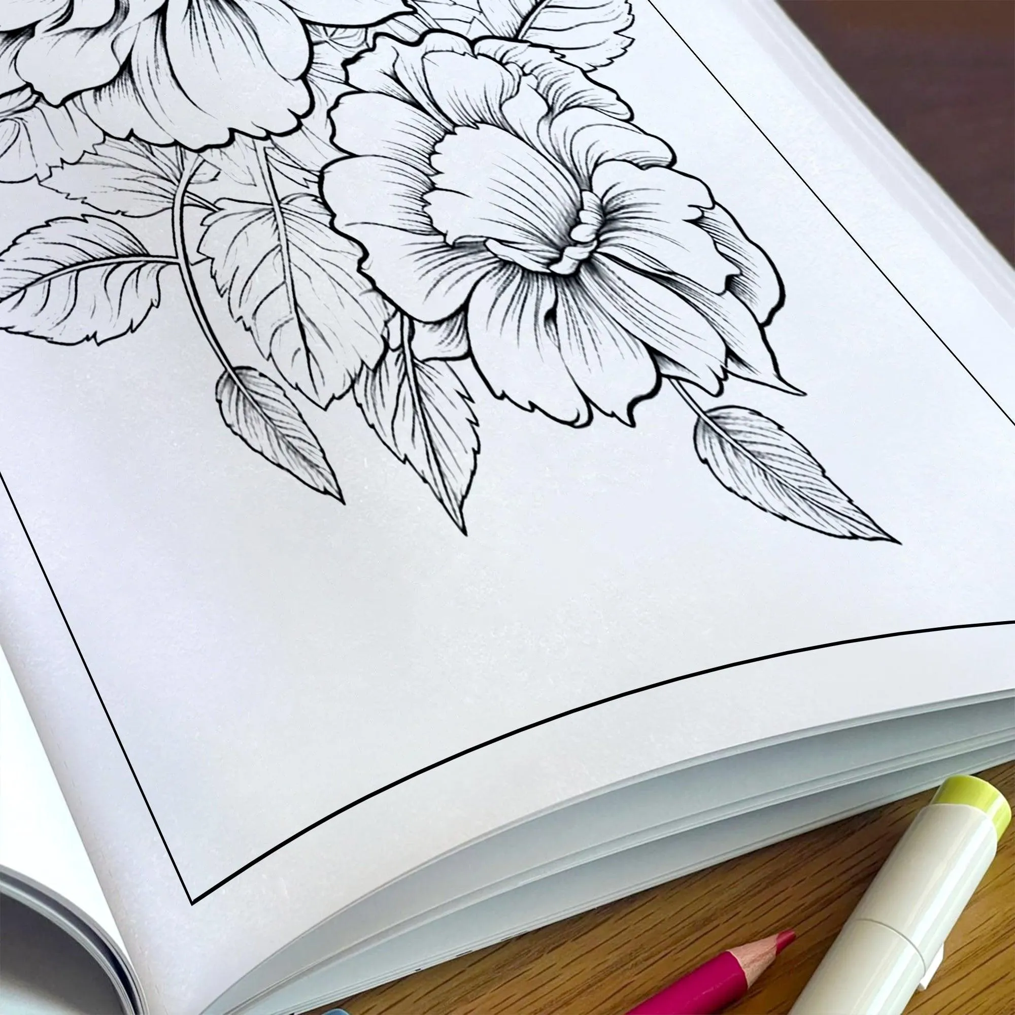Garden Grace Coloring Pages – 48 Beautiful Flower Line Art Designs for Adults - image 5