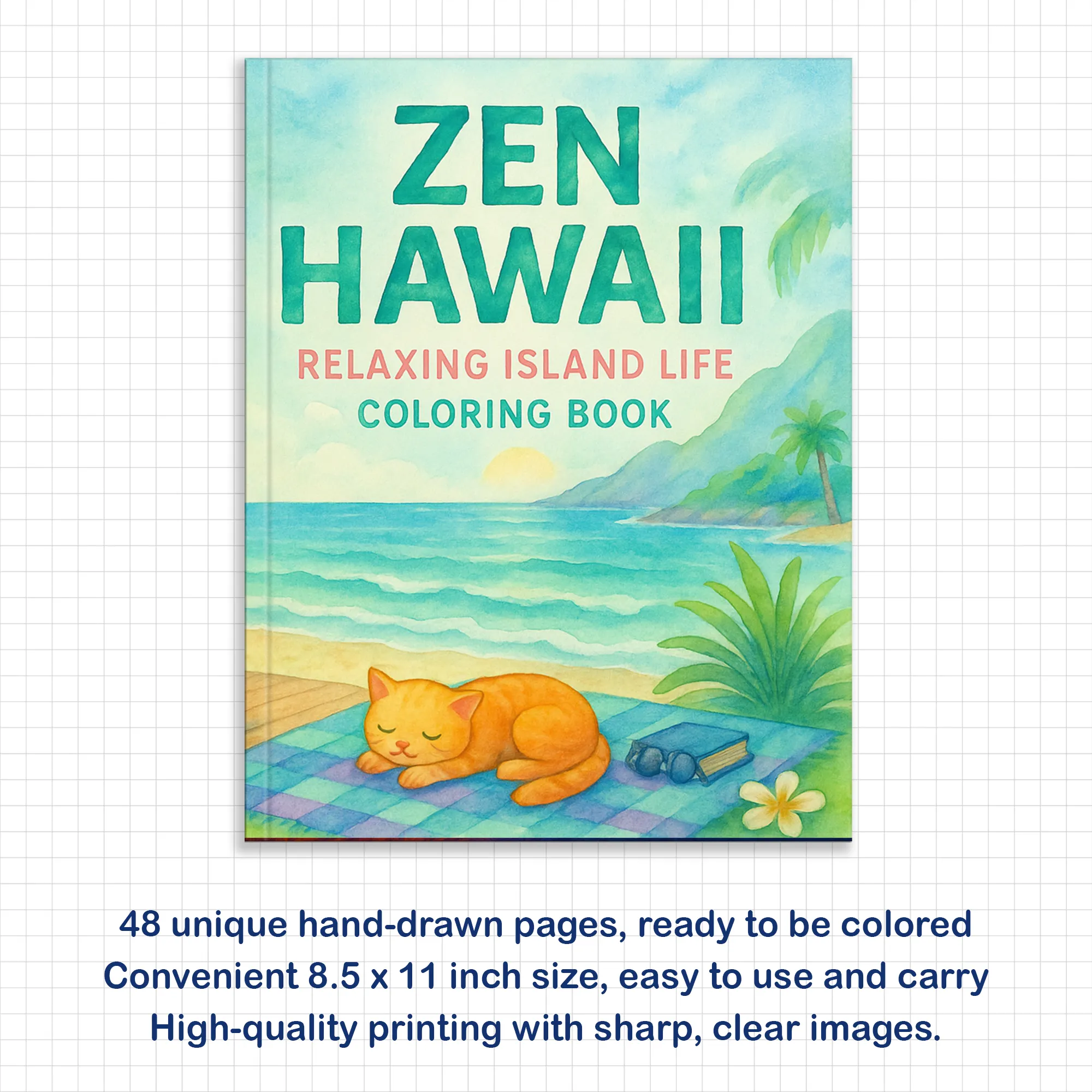 Zen Hawaii Coloring Pages – 48 Peaceful Island Life Scenes for Adults - image 2
