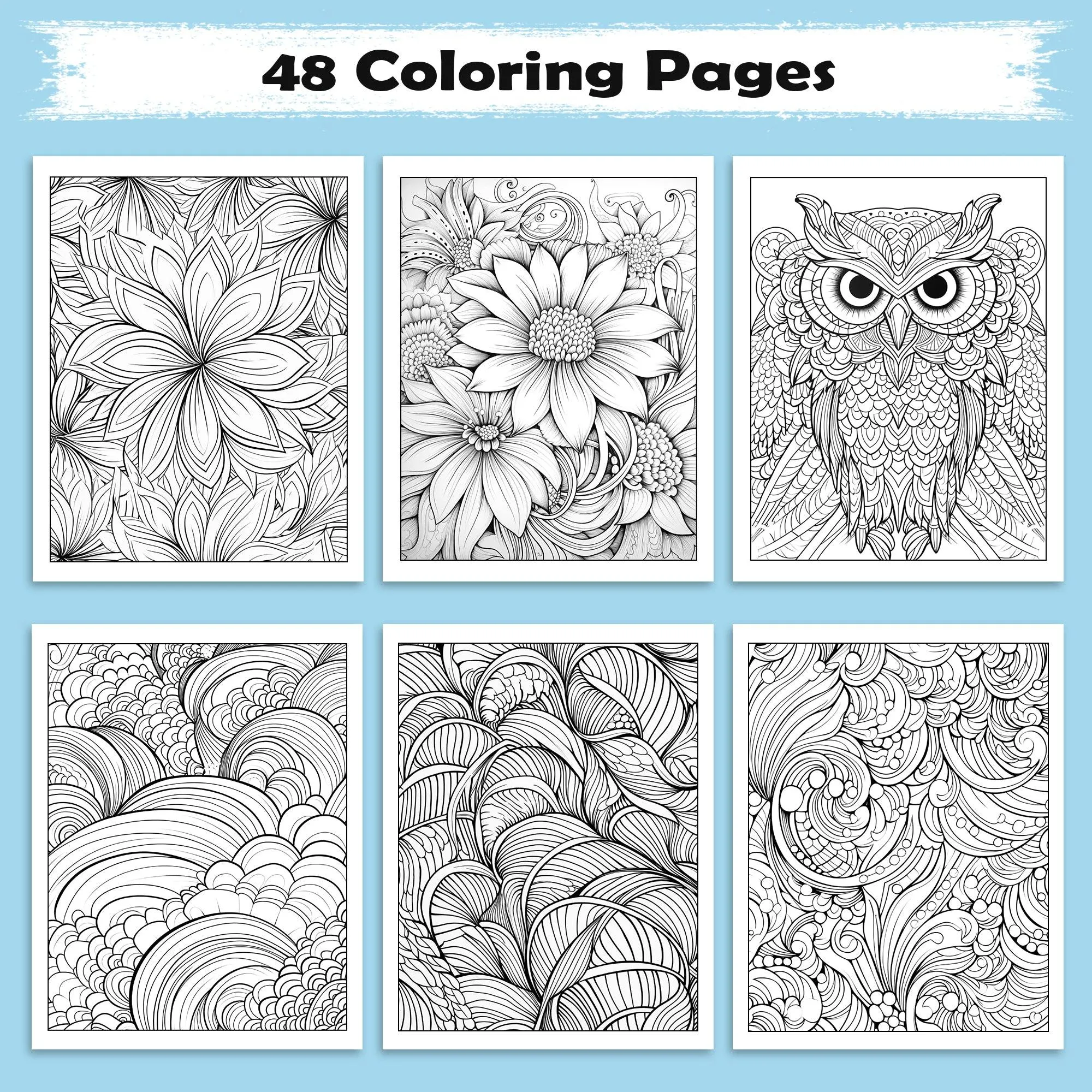 Floral Mandala Dreams Coloring Pages – 48 Flower Designs for Adults - image 2
