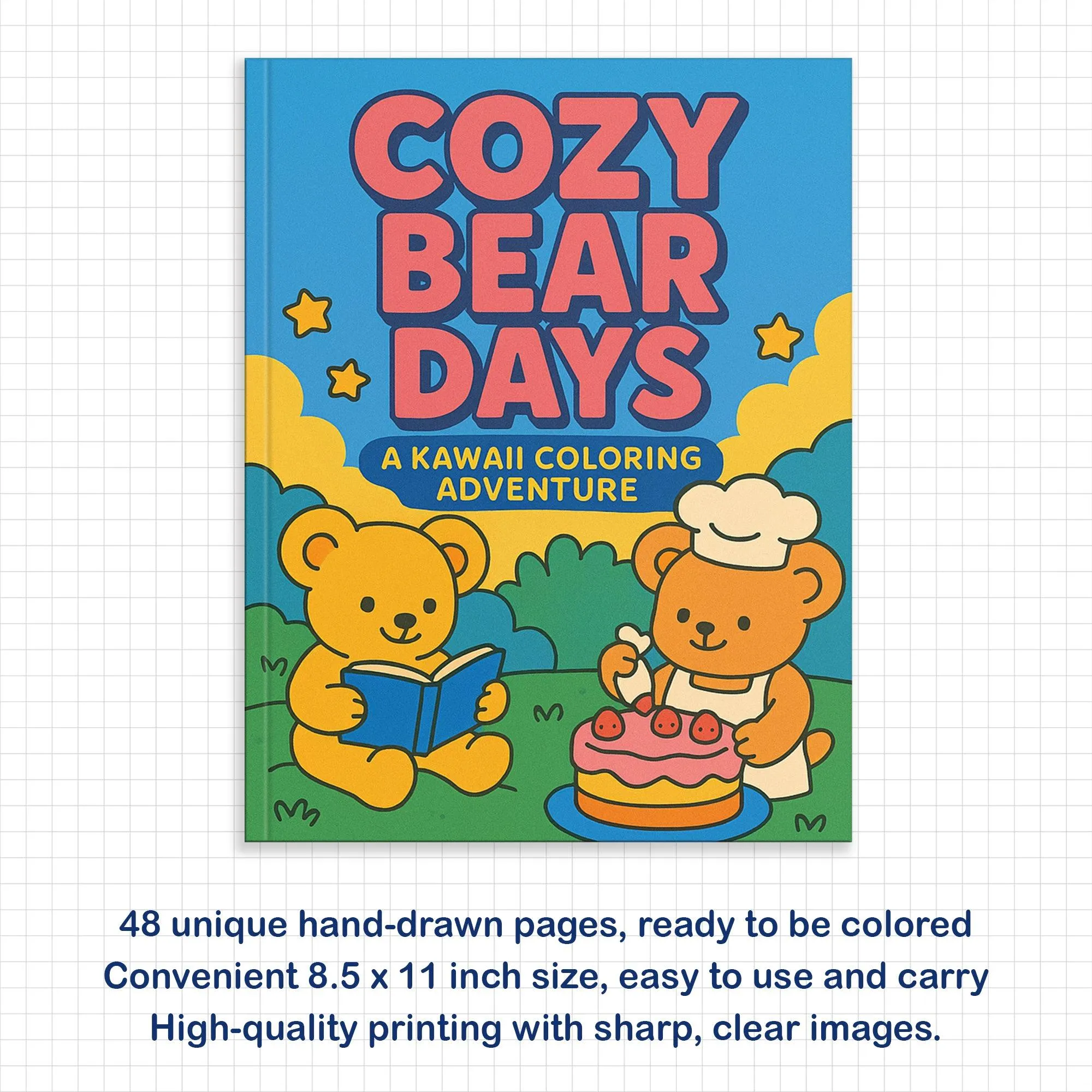 Cozy Bear Days – A Kawaii Coloring Adventure | 48 Adorable Cozy Bear-Themed Pages for Relaxation & Fun - image 3