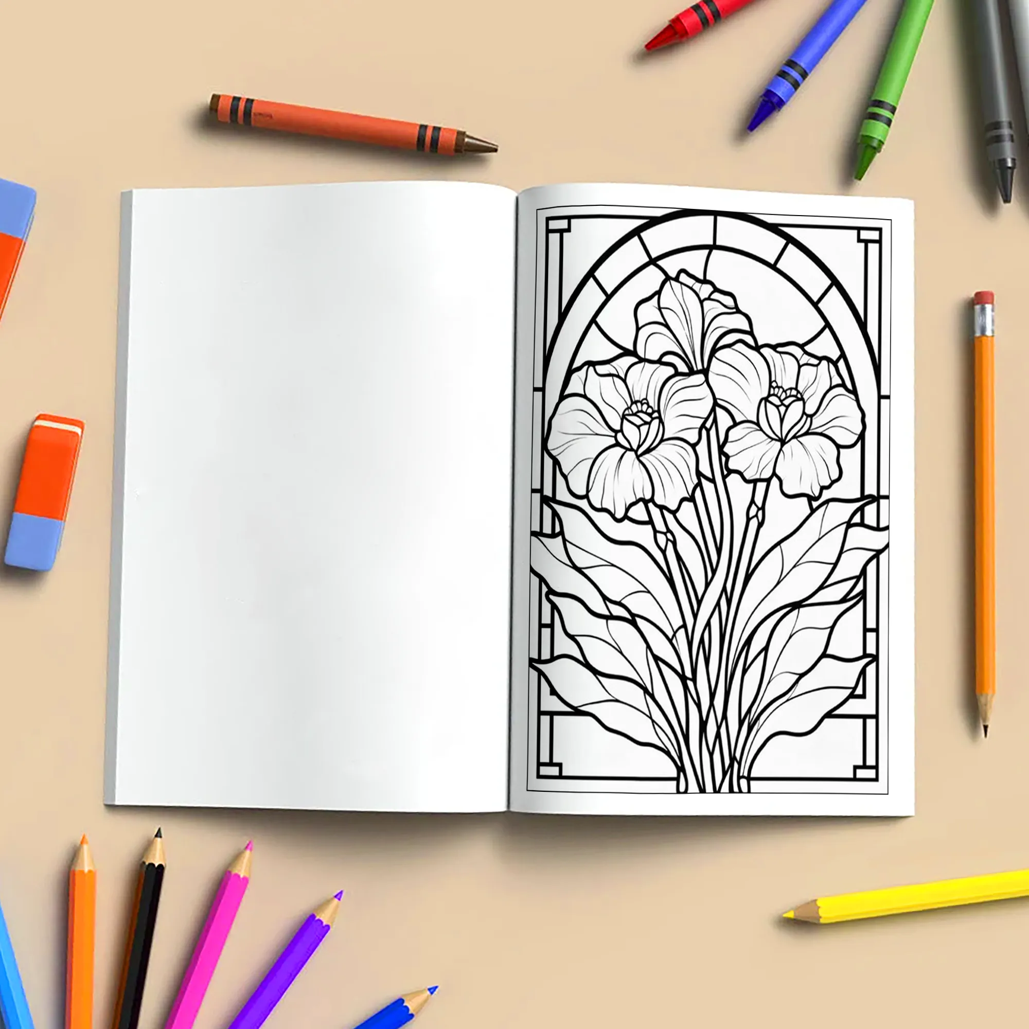 Floral Radiance – Mandala Coloring Pages – 48 Pages – Bold Lines, Intricate Flowers, Stained Glass Look, Single-Sided – For Adults - image 4