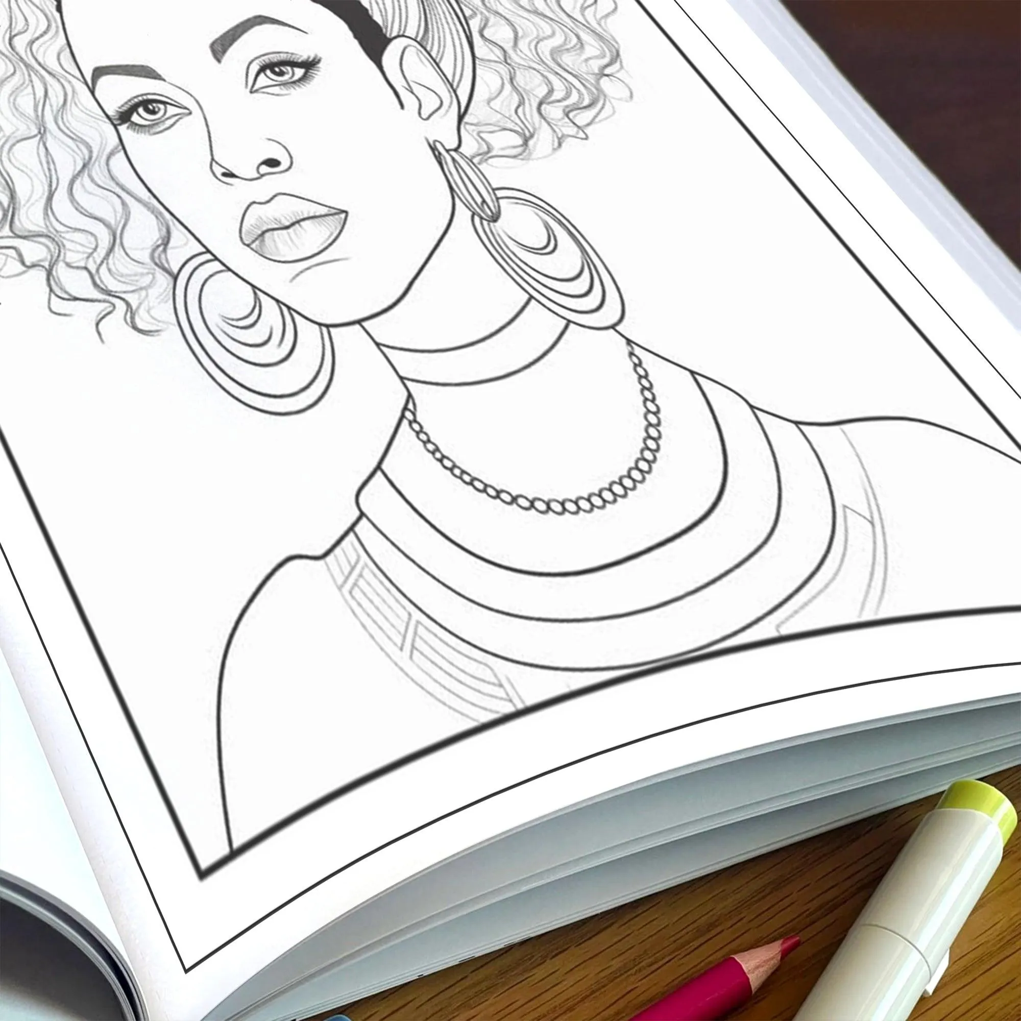 Braided Grace – Black Girls Coloring Pages – 48 Pages – Afrocentric Fashion & Hairstyles for Adults - image 5